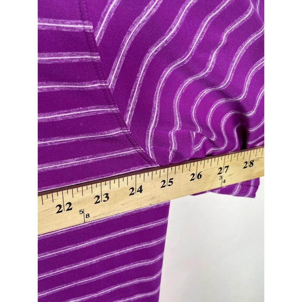 Nike Golf Dri-Fit Polo Shirt Men's Sz XL Purple with White Stripes‎ Lightweight